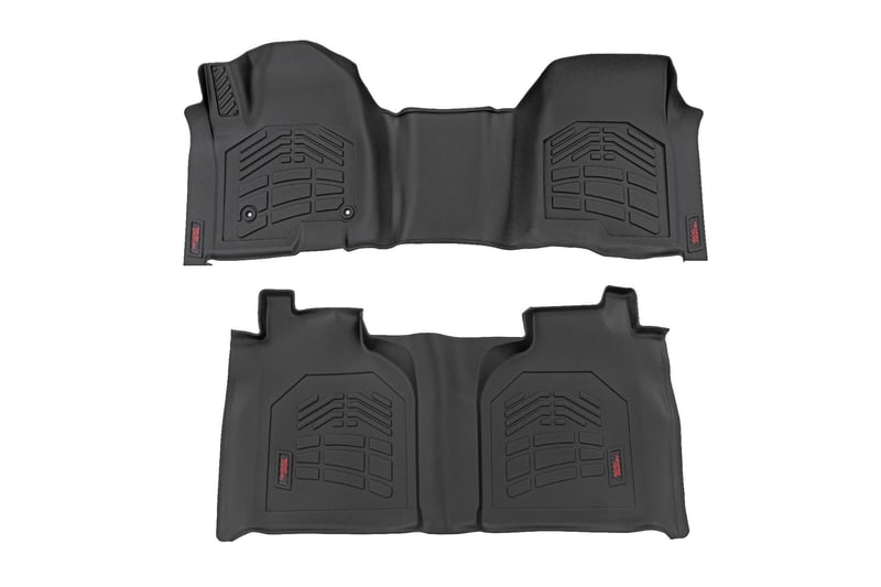 Heavy Duty Floor Mats Front/Rear-19-25 Silverado/Sierra Crew Cab Rough Country (Bench)