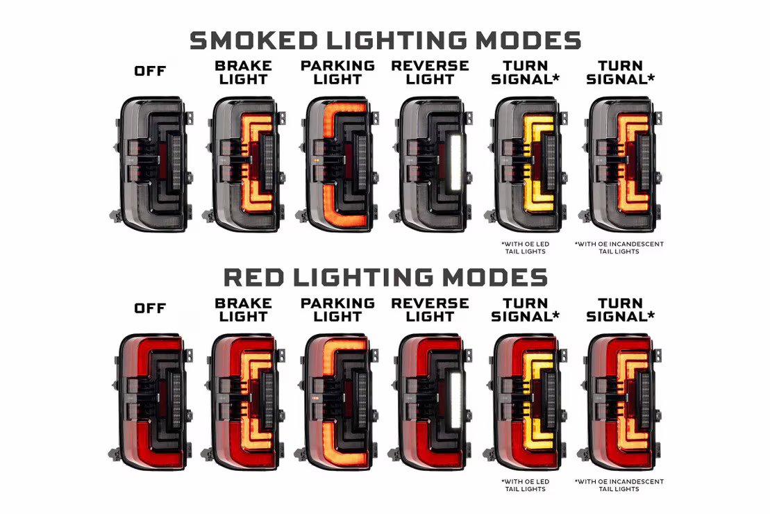 Ford Bronco (2021+) XB LED Low Profile Tail Lights SMOKED LENS