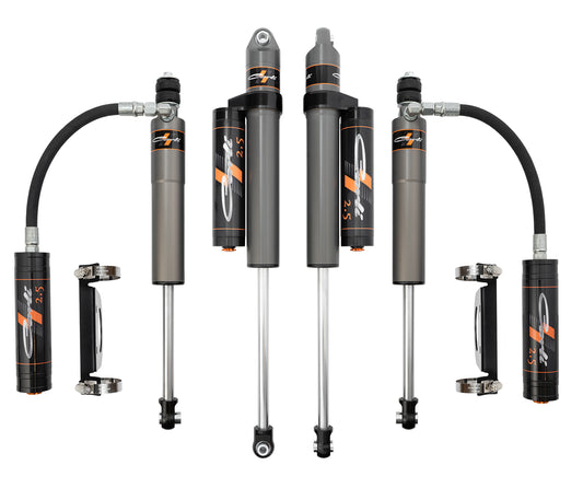 CARLI SUSPENSION 05-24 FORD F250/350 4X4 GAS CARLI-SPEC 2.5" RR 4.5" LIFT FRONT & REAR SHOCK PKG WITH RES MOUNTS