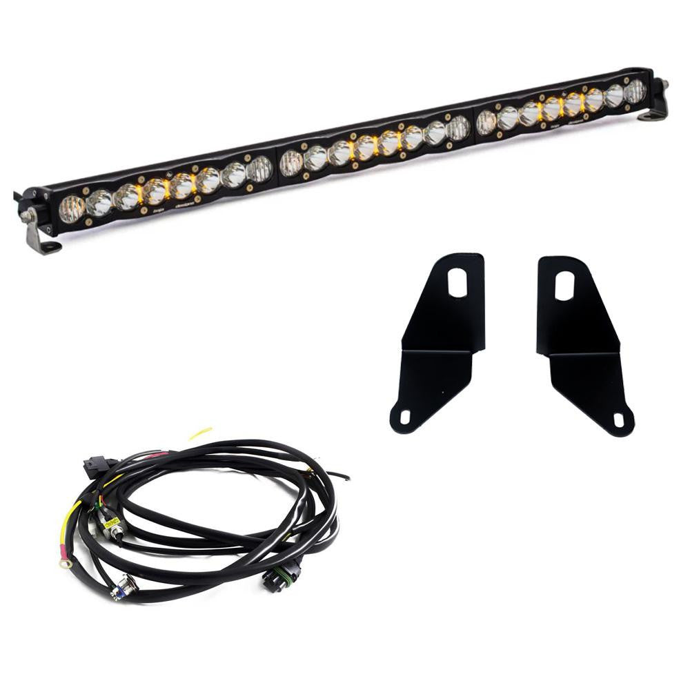 S8 30” Behind-the-Grille LED Light Bar Kit - 2022-2026 Chevrolet Silverado 1500 (CLEAR)