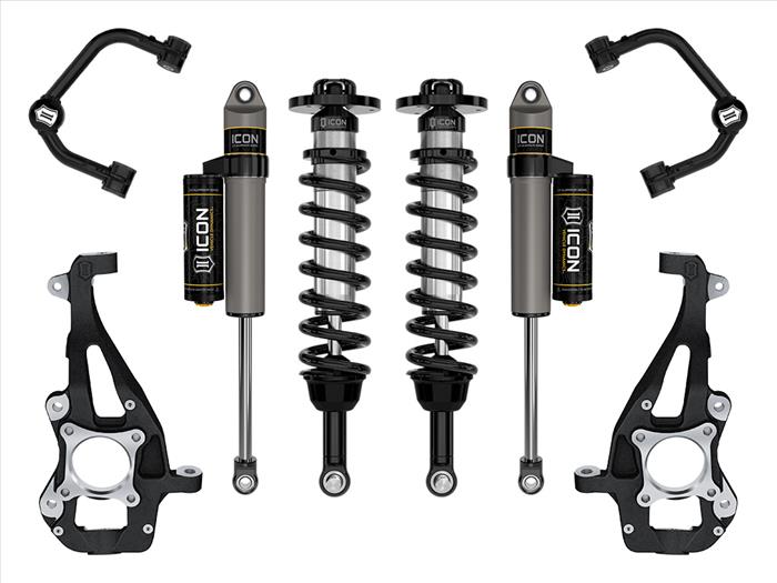 ICON 2021-2023 Ford F-150 4WD, 3.5-4.5" Lift, Stage 2 Suspension System, Tubular UCA
