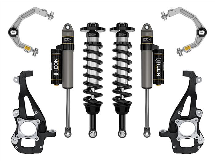 ICON 2021-2023 Ford F-150 4WD, 3.5-4.5" Lift, Stage 2 Suspension System, Billet UCA