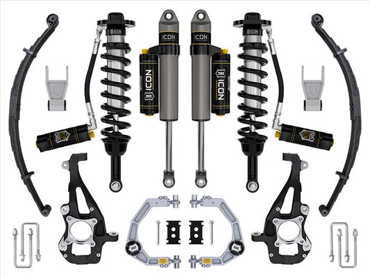 ICON 2021-2023 Ford F-150 4WD, 3.5-4.5" Lift, Stage 4 Suspension System, Billet UCA w/ Leaf Packs