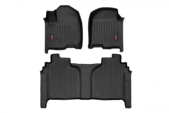 Heavy Duty Floor Mats Front/Rear-19-25 Silverado/Sierra Crew Cab Rough Country (Bucket)
