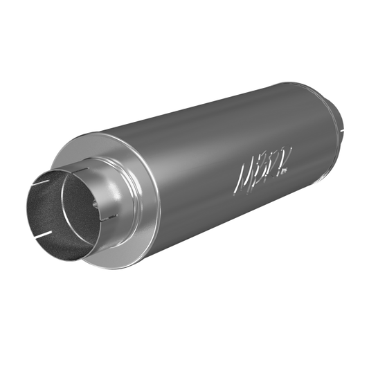 Aluminized Steel Muffler  5"  In/Out; 8" diameter. Body; 31" Overall, Quiet Tone