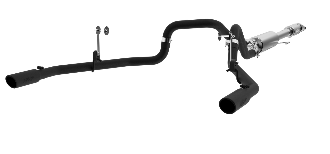 Black Coated 2.5" Cat Back Dual Rear