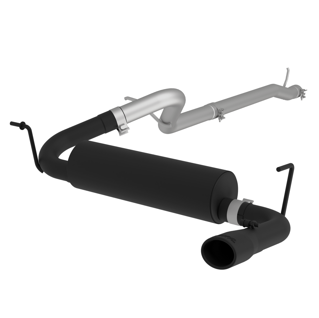 Black Coated 2.5" Cat Back Single Rear Exit
