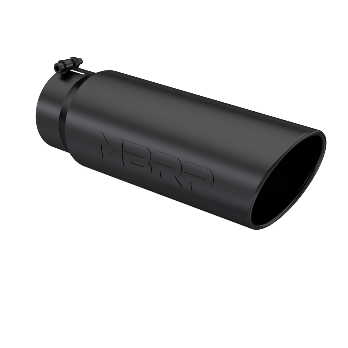 Black Coated Tip; 6" OD; Angled Rolled End; 5" ID; 18" length