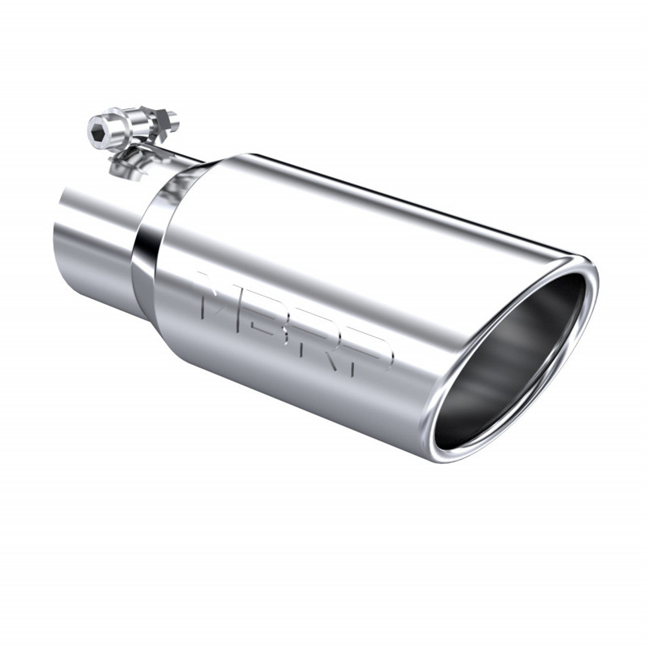 T304 Stainless Steel Tip; 4" OD; Angled Cut Rolled End; 3" inlet; 10" length