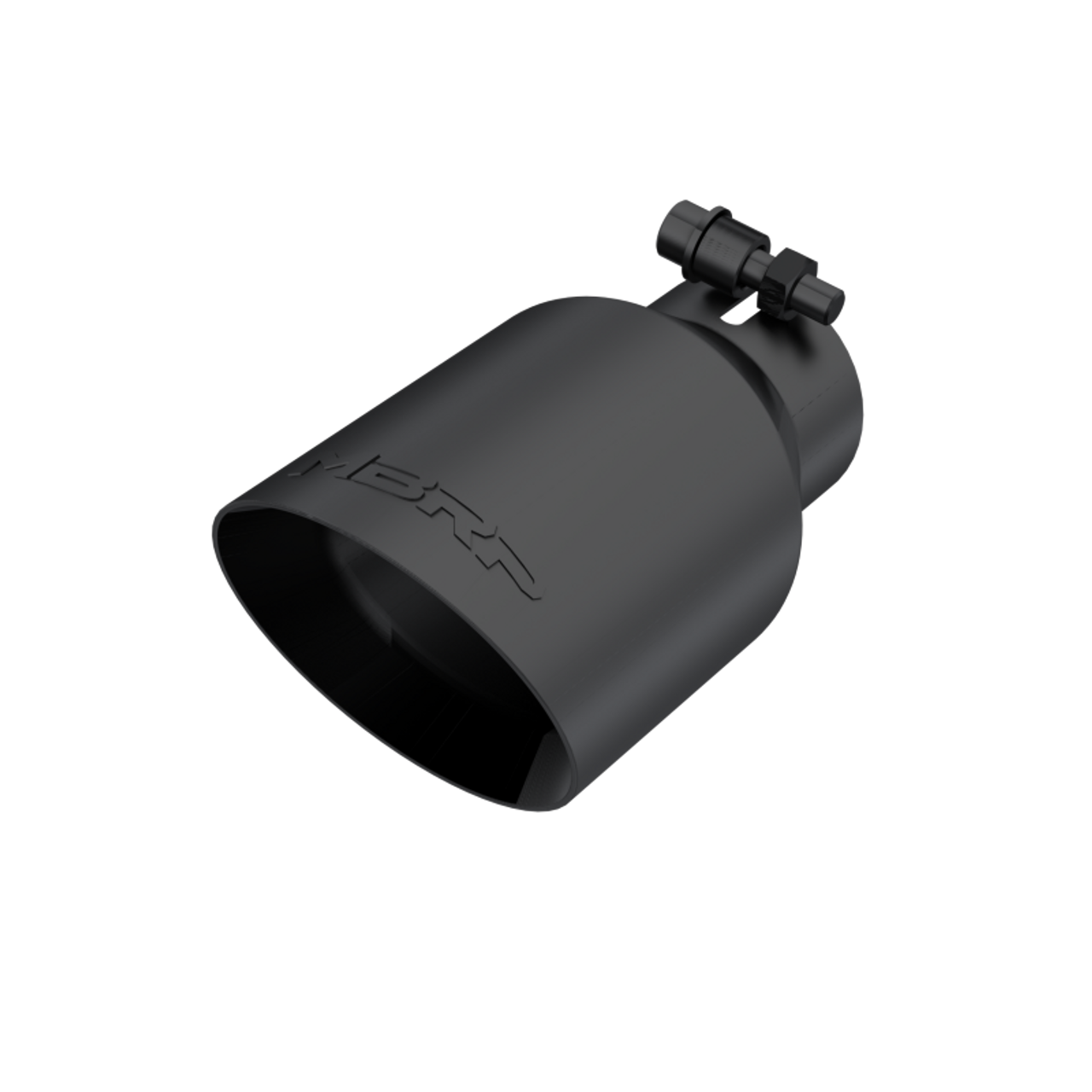 Black Coated Tip; 4" OD; Dual Wall Angled; 2.5" inlet; 8" length