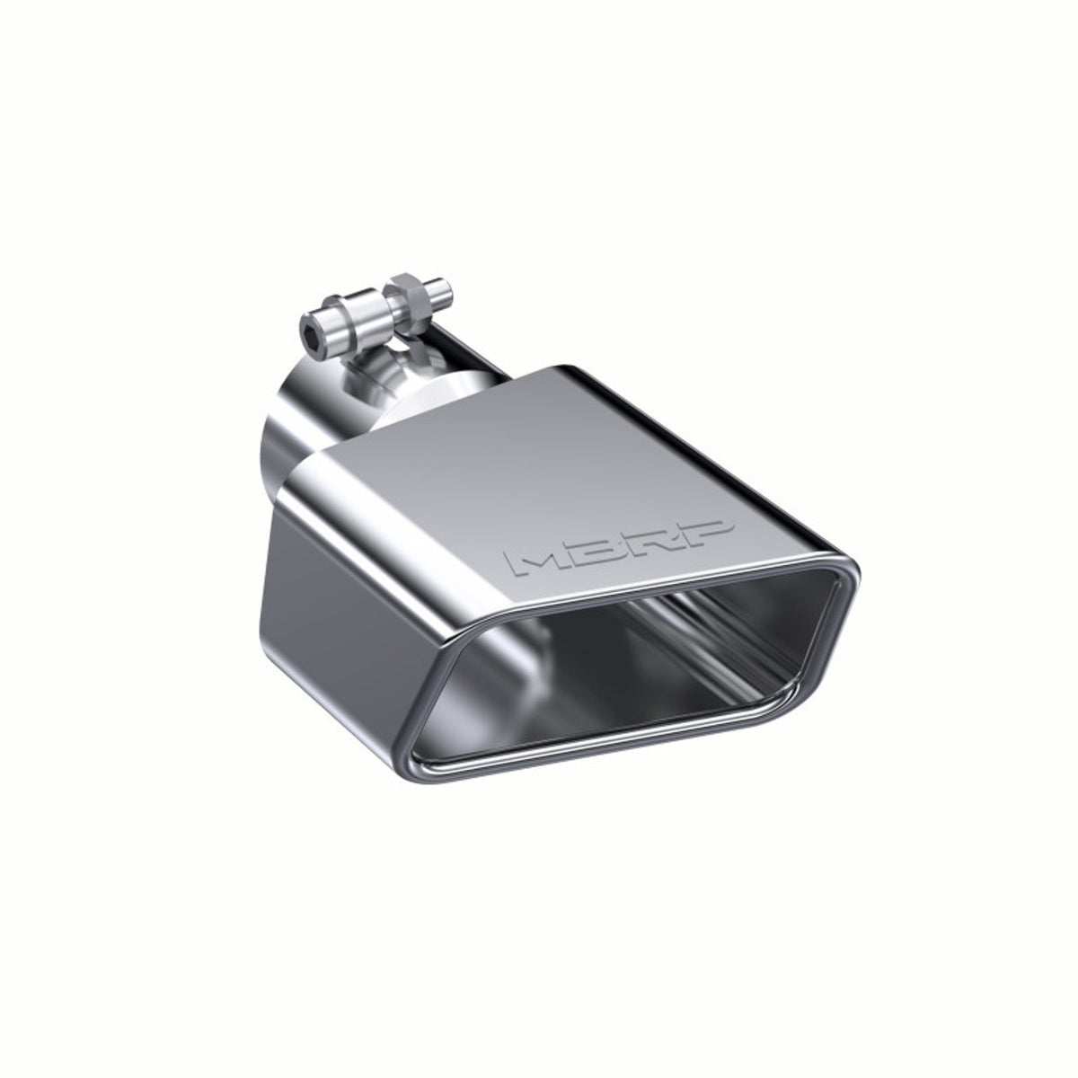 T304 Stainless Steel Tip; 4.75"; Rectangle Angled Cut; 3" ID; Driver Side; 7.3/8 " length