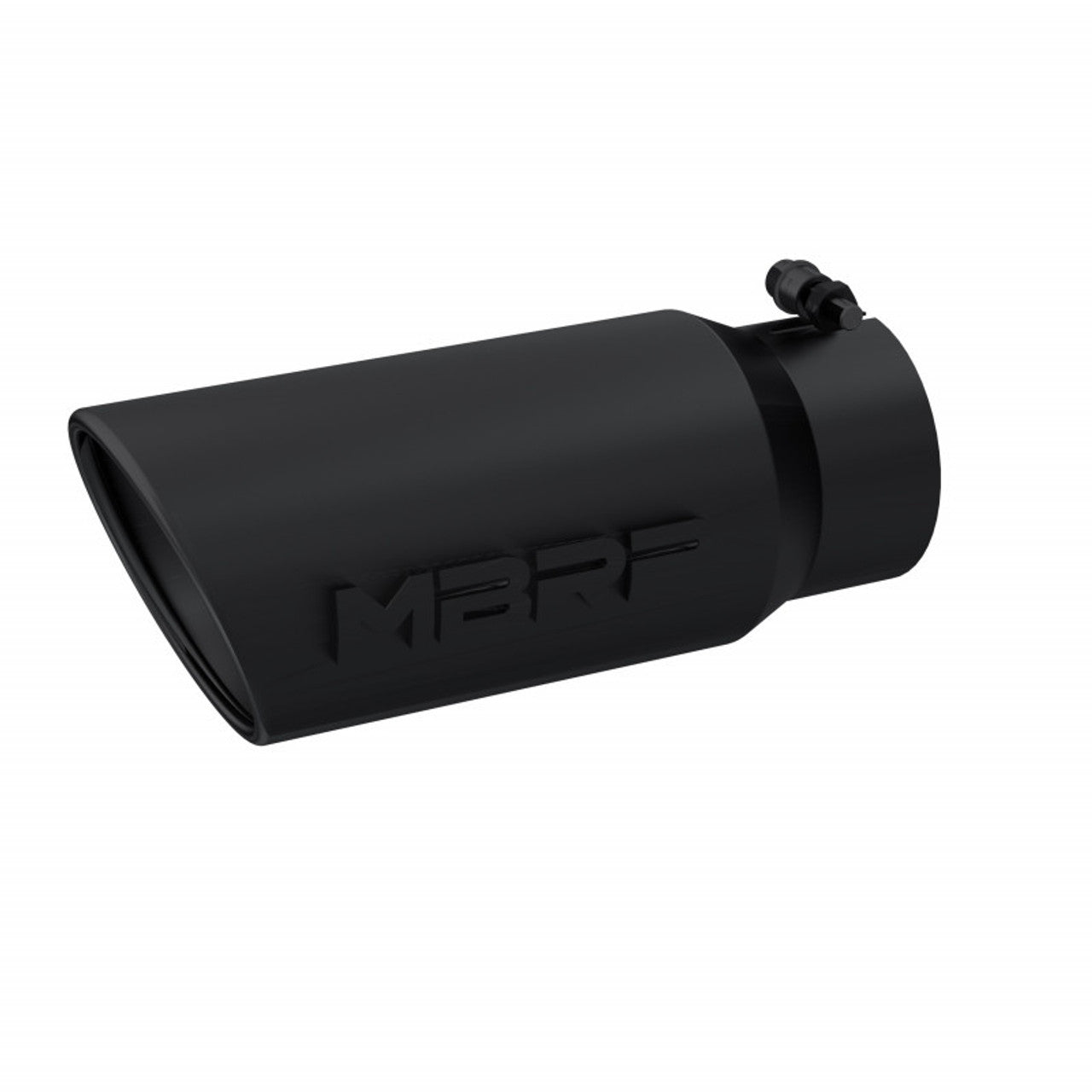 Black Coated Tip; 5" OD Angled Rolled End 4" inlet 12" length