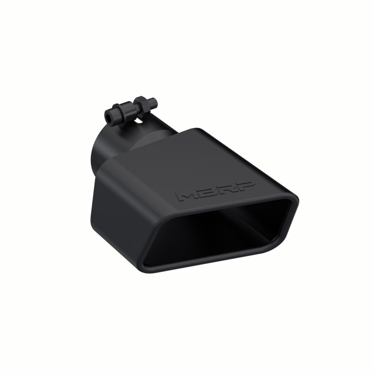 Black Coated Tip; 4.75" x 3"; Rectangle Angled Cut; 3" ID; Driver Side; 7.375" length