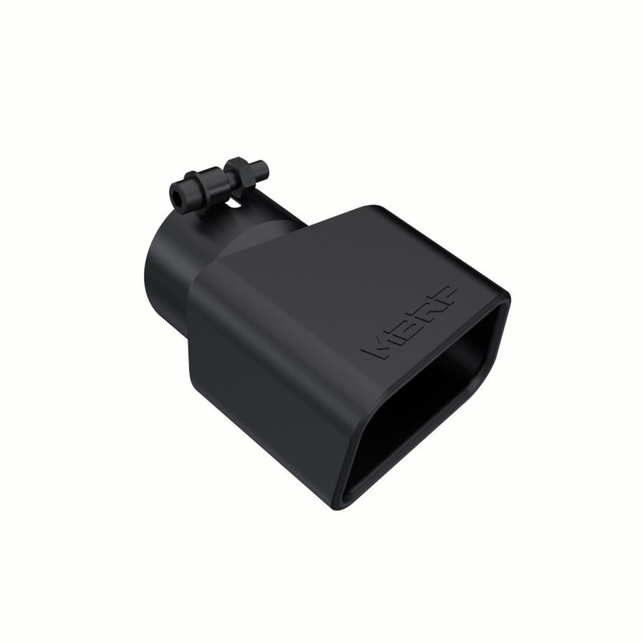 Black Coated Tip; 4.75" x 3"; Rectangle Angled Cut; 3" ID; Passenger Side; 7.375" length