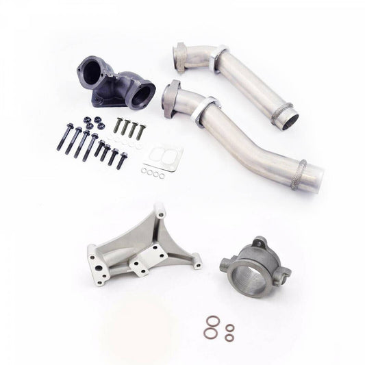 CDP Non EBP Turbo Pedestal Exhaust Housing Up Pipes For 94-97 Ford 7.3L Powerstroke