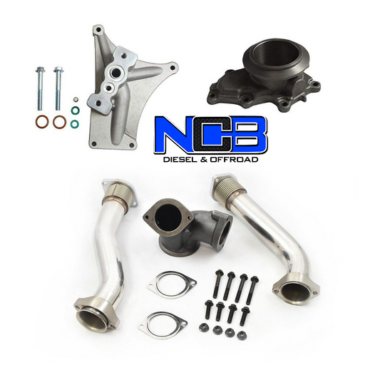 CDP NON EBPV TURBO PEDESTAL EXHAUST HOUSING UP PIPES FOR 99.5-03 FORD 7.3L DIESEL