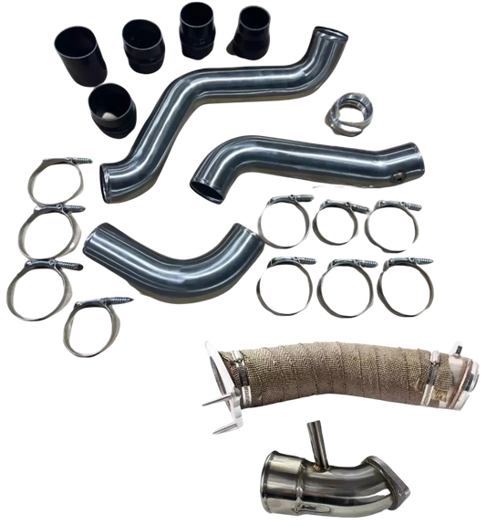 CDP 304 SS Intercooler & Turbo Pipe & Horn Kit 17-19 Chevy GMC 6.6L Duramax L5P