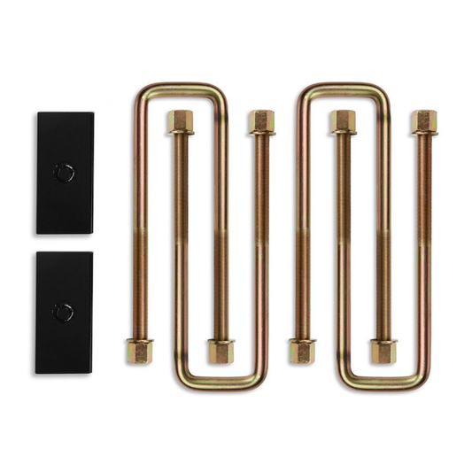1" Block and 16" U-bolt Kit (steel/straight) for 11-24 GM 2500HD and 3500HD 2WD/4WD trucks