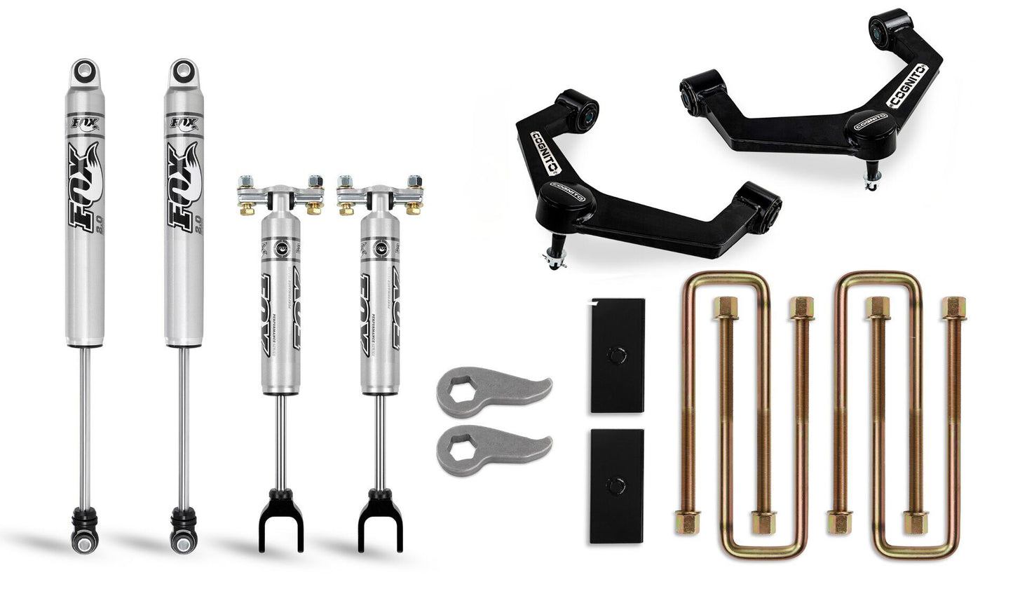 Cognito 3-Inch Performance Leveling Lift Kit With Fox PS 2.0 IFP Shocks for 20-25 Silverado/Sierra 2500/3500 2WD/4WD - Ball Joint