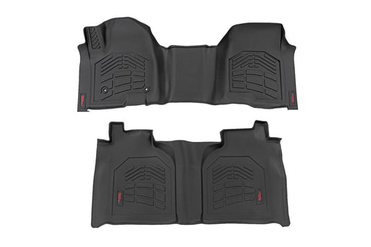 Heavy Duty Floor Mats Front/Rear-19-25 Silverado/Sierra Crew Cab Rough Country (Bench)