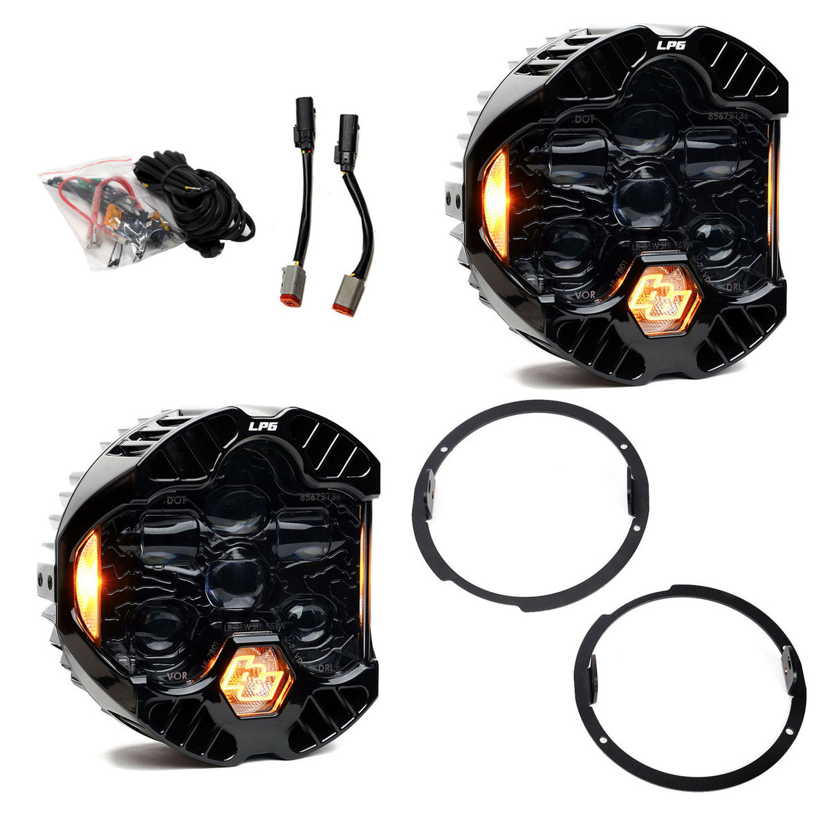 DOT LP6 LED Headlight Kit - Jeep 2007-2018 Wrangler JK *AMBER*