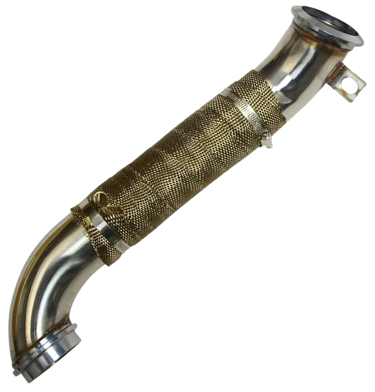 CDP 3" Turbo Down Pipe W Heat Wrap For 2004.5-2010 Chevy GMC 6.6L LLY LBZ LMM Duramax