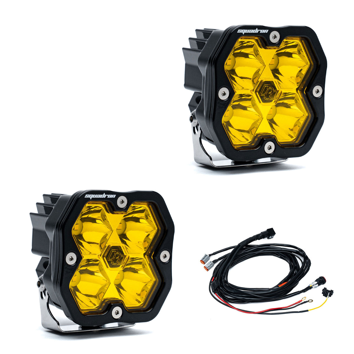 Squadron 2.0 Sport Black LED Auxiliary Light Pod Pair - Universal *AMBER*