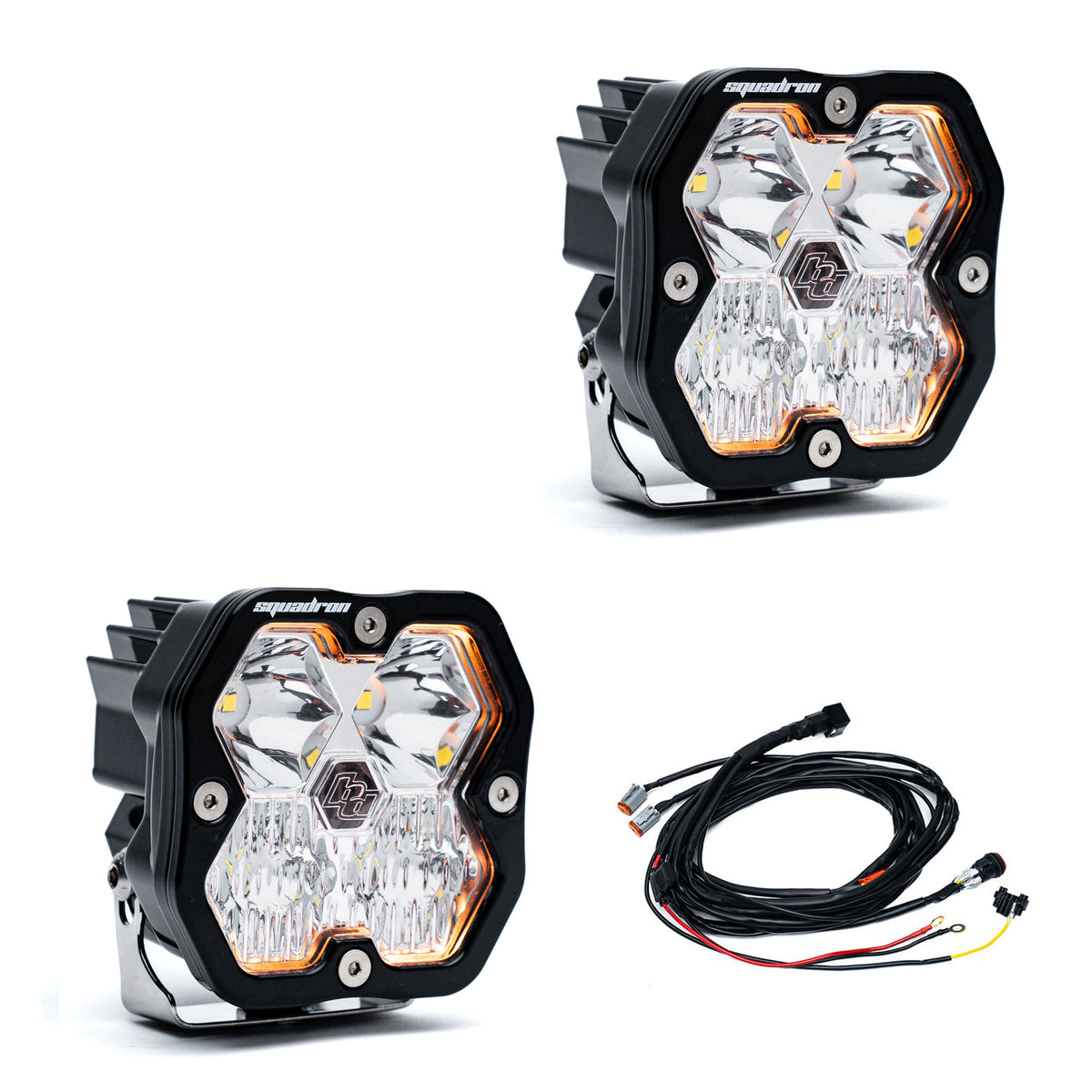 Squadron 2.0 Sport Black LED Auxiliary Light Pod Pair - Universal *CLEAR*