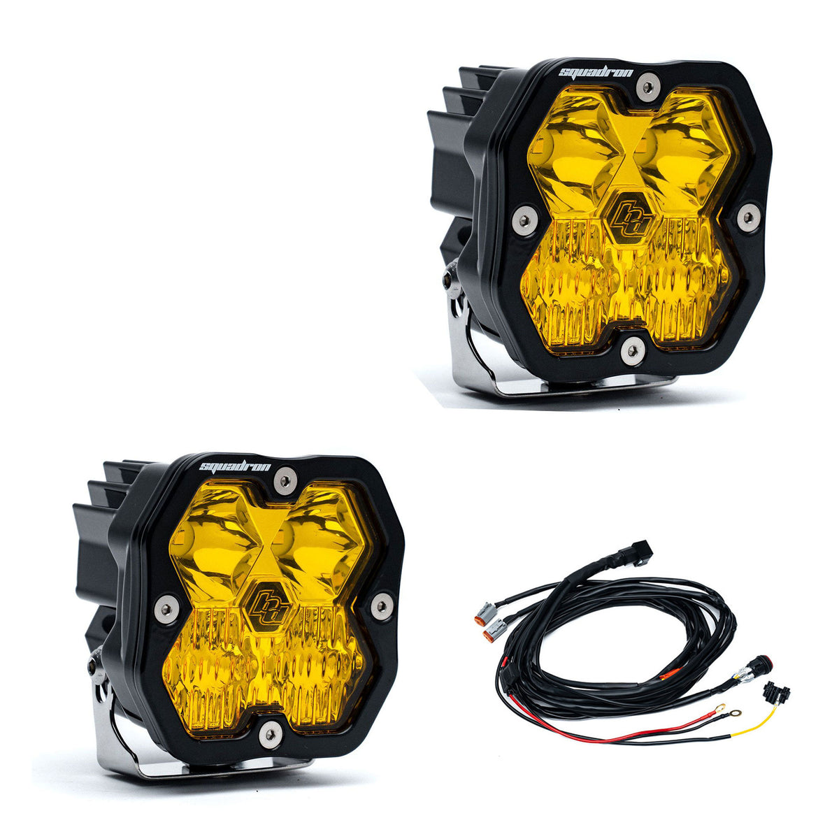 Squadron 2.0 Sport Black LED Auxiliary Light Pod Pair - Universal *AMBER*