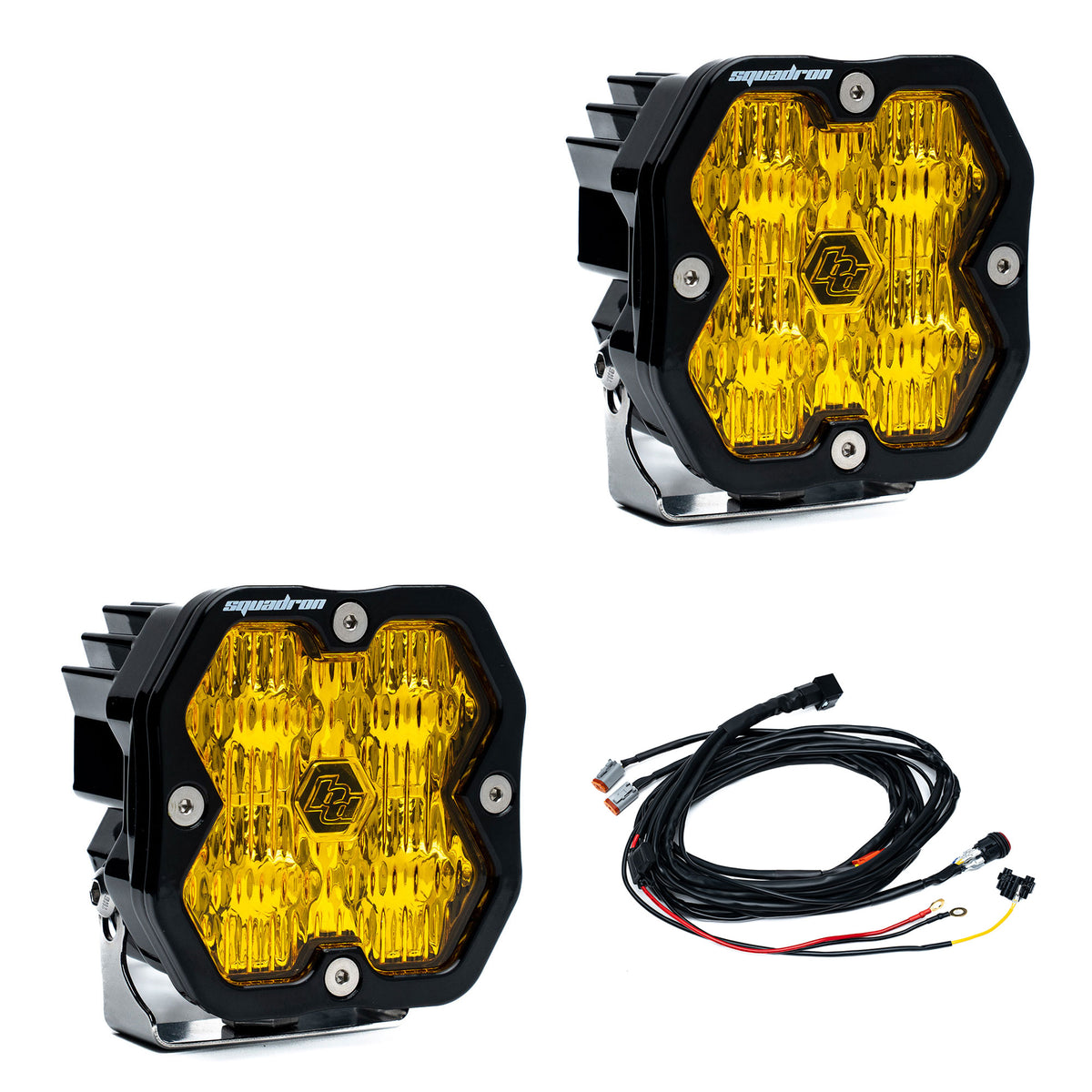 Squadron 2.0 Sport Black LED Auxiliary Light Pod Pair - Universal *AMBER*