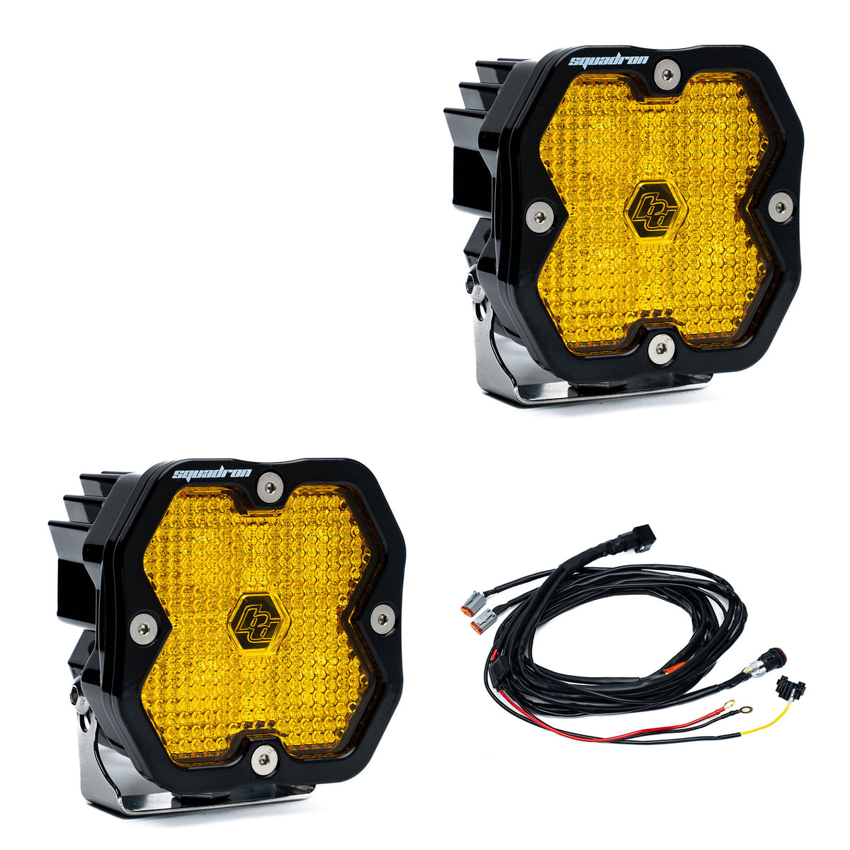 Squadron 2.0 Sport Black LED Auxiliary Light Pod Pair - Universal *AMBER*