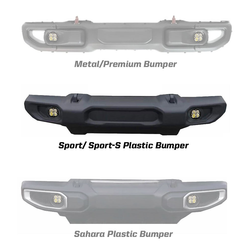 Jeep JL/JT Squadron-R SAE Fog Pocket Light Kit - Jeep 2020-2026 Gladiator; 2018-2026 Wrangler JL; NOTE: w/ OE Sport Bumper
