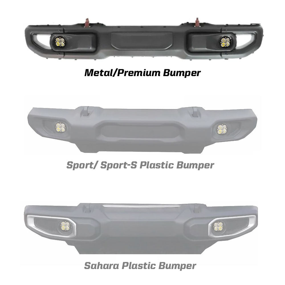 Jeep JL/JT Squadron-R SAE Fog Pocket Light Kit - Jeep 2020-2026 Gladiator; 2018-2026 Wrangler JL; NOTE: w/ OE Rubicon Bumper