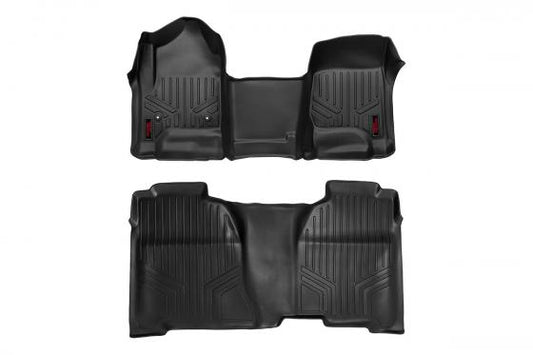 Heavy Duty Floor Mats Front/Rear W/Center 14-19 Silverado/Sierra 1500/2500 HD/3500 HD Rough Country