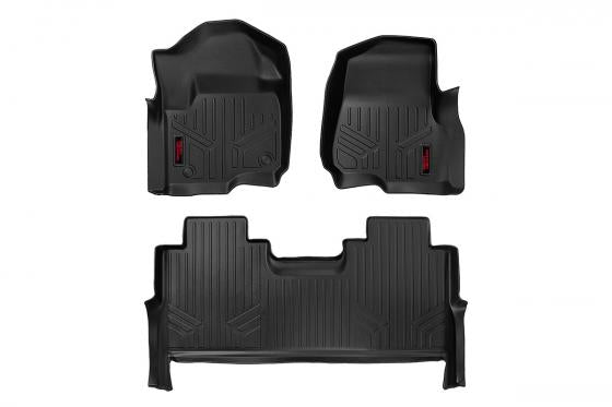 Heavy Duty Floor Mats Front/Rear-17-20 Ford Super Duty Crew Cab Rough Country