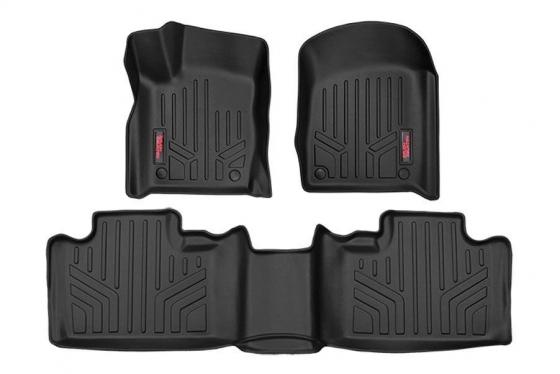 Heavy Duty Floor Mats Front/Rear-13-20 Jeep Grand Cherokee WK2 Floormat Connector Rough Country