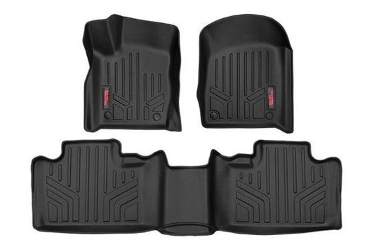 Heavy Duty Floor Mats Front/Rear-13-20 Jeep Grand Cherokee WK2 Floormat Connector Rough Country