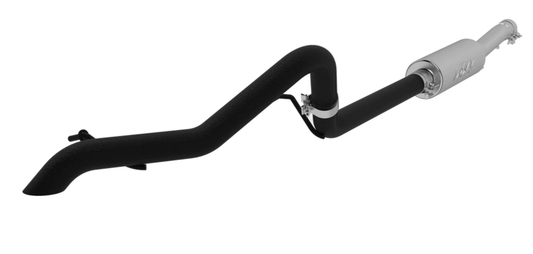 Black Coated 2.5" Cat Back Off-Road Tail Pipe, Single Rear Exit