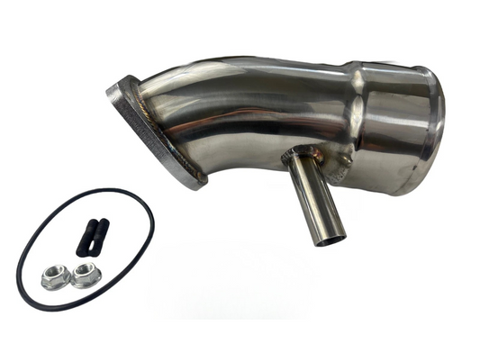 Share HIGH FLOW 3.5" Polished Turbo Intake Horn w PCV PORT 17-19 6.6L L5P Duramax