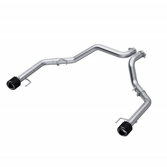 T304 Stainless Steel, 3" Axle-Back, Dual Rear Exit with Carbon Fiber Tips