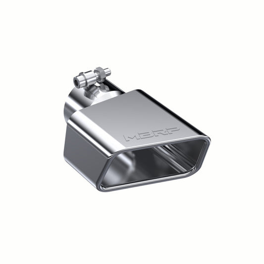 T304 Stainless Steel Tip;  4.75"; Rectangle Angled Cut; 3" ID;  Driver Side;  7.3/8 " length