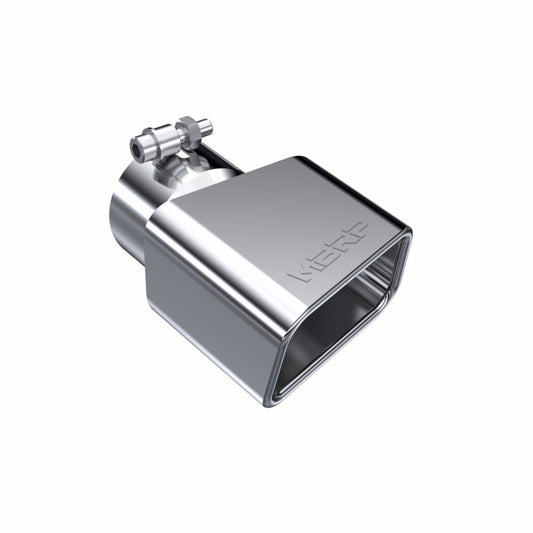 T304 Stainless Steel Tip;  4.75" x 3"; Rectangle Angled Cut; 3" ID;  Pass. Side;  7.375" length